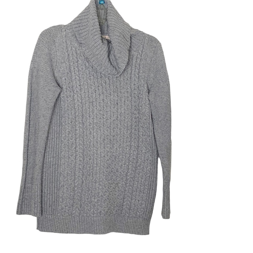 SKIES are Blue grey turtleneck sweater. Long sleeves. Size S